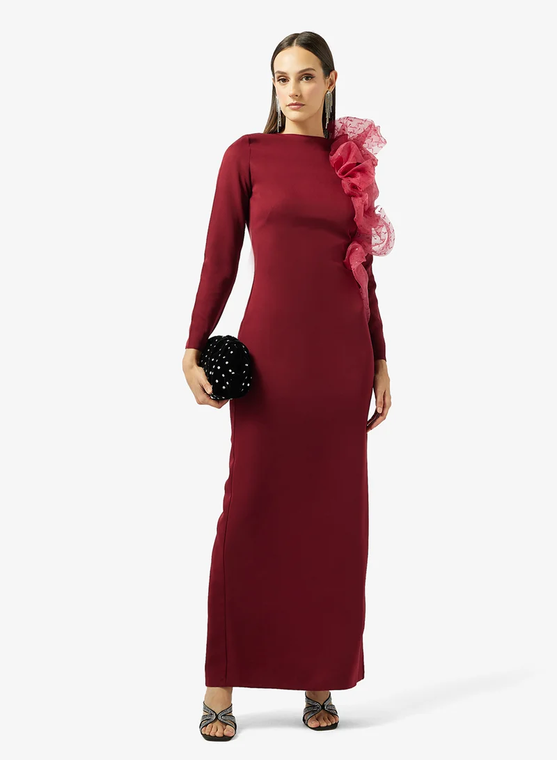 Namshi x  Column Dress With Statement Ruffle for Women | Best Price UAE